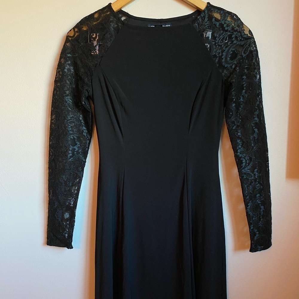 American Living Black Lace Sleeve Dress Elegant Cocktail Party Formal 2